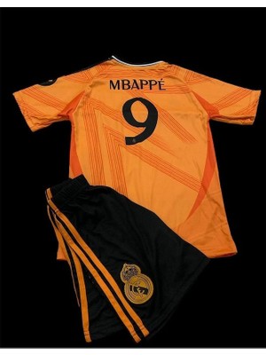 R.e.a.l M. 2024-25 Yeni Sezon Kylian Mbappe Deplasman Çocuk Forması 4'lü Set (Orange-Armalı)