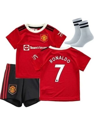 Manchester/united Cristiano Ronaldo 2022/23 Sezonu Çocuk Forması 3'lü Set (Kırmızı)