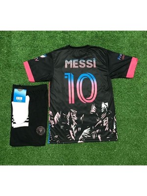 I.n.t.e.r Miami 2023/24 Yeni Sezon Lionel Messi Çocuk Forması 3'lü Set (Black)