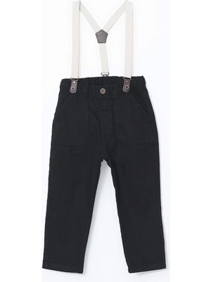 Lcw Kids Siyah Beli Lastikli Askılı Erkek Çocuk Pantolon