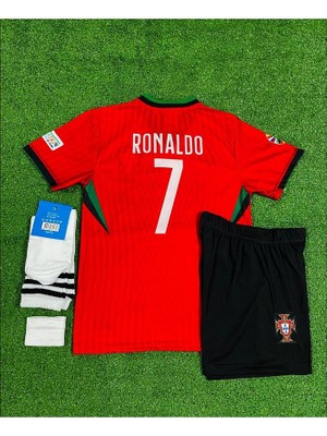 Portekiz 2024-25 Yeni Sezon Cristiano Ronaldo Iç Saha Çocuk Forması 4'lü Set