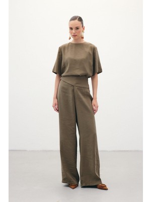 Sateen Kadın Kumaş Pantolon 1848-5057