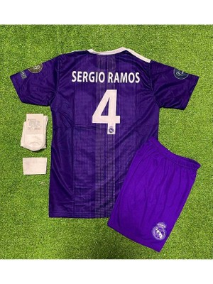 R.madridd 2017 Cardiff Şampiyonlar Ligi Finali Sergio Ramos Çocuk Forması 4'lü Set
