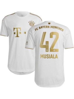 B.a.y.e.r.n/m.ü.n.i.h 2021/22 Sezonu Jamal Musiala Iç Saha Forması (White-Gold)