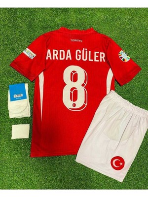 Türkiye Euro 2024 Arda Güler 8 Numara Çocuk Forması 4'lü Set (Red)