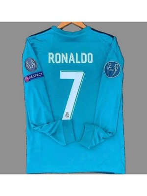 Cristiano R,o,n,a,l,d,o, 2017-18 Şampiyonlar Ligi Uzun Kollu Deplasman FORMASI0098262655511