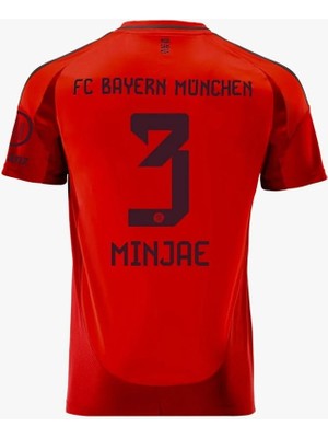 B. Münih 2024/25 Yeni Sezon Kim Min-Jae Iç Saha Forması (Red Kit)