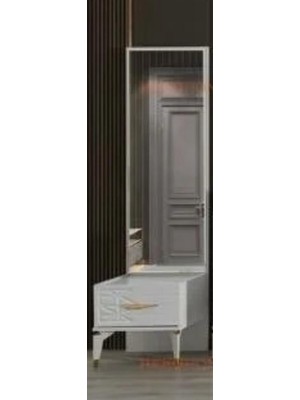 Laleli Beyaz Boy Aynası