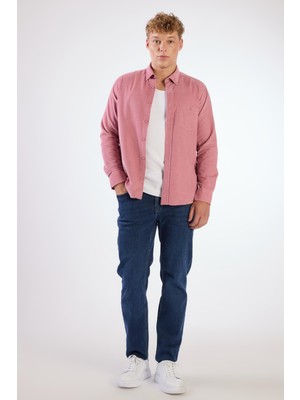 Dufy Pudra Fitilli Kadife Regular Fit Erkek Gömlek