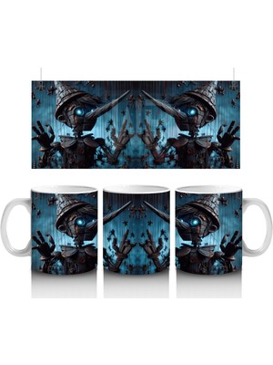 Devasa Gölge Eller ve Ay Işığı Altında Büyü Temalı Cadılar Bayramı Baskılı Kupa Bardak