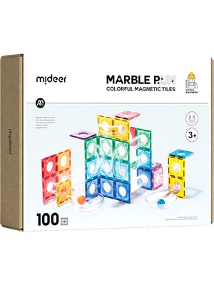 Mideer Renkli Magnetic Tiles -  Parkur 100 Parça