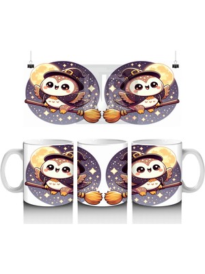 Şeker Sepetli Sevimli Hayalet Figürlü Çocuklara Özel Cadılar Bayramı Baskılı Kupa Bardak