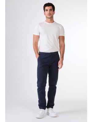 Dufy Erkek Regular Fit Lacivert Casual Pantolon