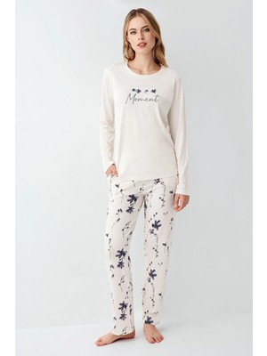 Arnetta Yumuşak Dokulu Uzun Kol Kadın Pijama Takım 3411