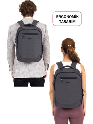 Dada Unisex Okul Sırt Çanta Geniş Iç Hacim Orta Boy Lise Üniversite 13,3-14 inç USB Type-C Su Geçirmez Oxford Kumaş