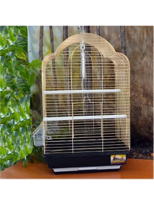 Eurogold Pirinç Telli Oval Çatılı Kuş Kafesi 34,5X28X54,5CM