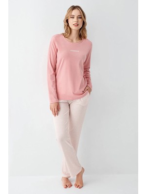 Arnetta Yumuşak Dokulu Uzun Kol Kadın Pijama Takım 3417