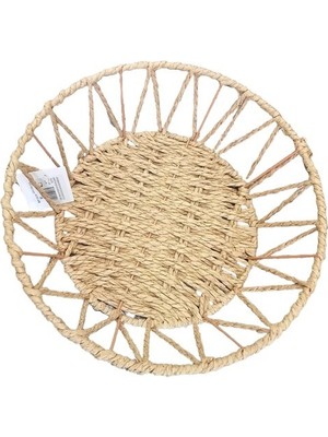 Doğal Örgü Yuvarlak Sepet