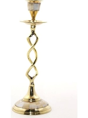 Buğz Tekli Pirinç Sedefli Şamdan Model 2