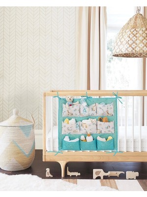 Buğz Baby 9 Cepli Bağlamalı Beşik Kenarı Düzenleyici (Yeşil)