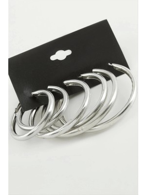 Buğz Noktalı Metal Halka Küpe 6 Adet