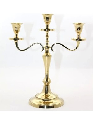 Buğz Pirinç 3'lü Şamdan Model 1