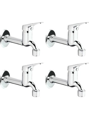 Buğz 4lü Aç Kapa Mix Lavabo Musluk Wc Lavabo Uzun Musluk Perlatörlü