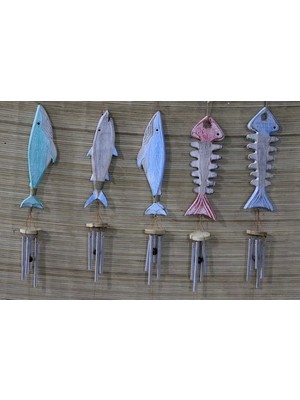 Buğz Ahşap Balıklı Metal Çan