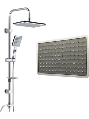 Buğz Domino Krom Yağmurlama Sistemli Tepe Duş Seti - Fonksiyonel ve Şık Tasarım