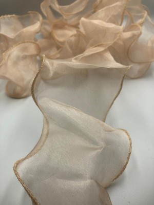 Fırfırlı Tül Organze Kurdele 2 mt (7cm x 2mt), Çiçek Malzemesi, Gelin Buketi, Bohça Misinalı Fırfır