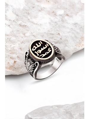 Silverplus Gümüş Mühr-Ü Şerif Osmanlı Armalı Erkek Yüzük