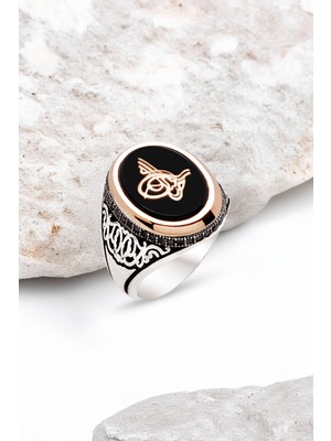 Silverplus Gümüş Onix Taşlı Erkek Yüzük