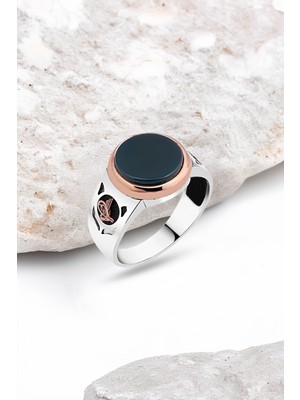 Silverplus Yeşil Akik Taşlı Gümüş Erkek Yüzük