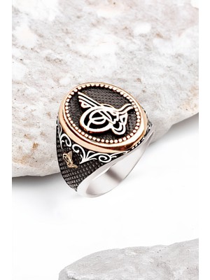 Silverplus Gümüş Osmanlı Tuğralı Erkek Yüzük