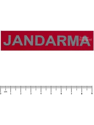 ''jandarma'' Cep Yazısı Kırmızı Reflektörlü 3D Plastik, 2025 Yeni Tip, Cırtlı,