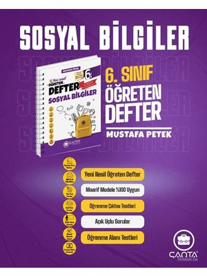 6. Sınıf Sosyal Bilgiler Okula Yardımcı Öğreten Defter 2025-2026