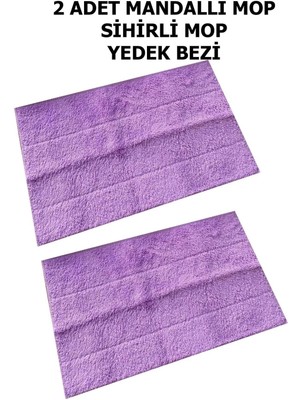 Mucit Home 2 Adet Mandallı Mop Yedek Bezi Mor Renk