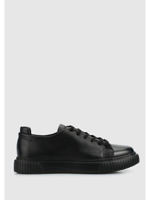 Siyah Deri Erkek Sneaker