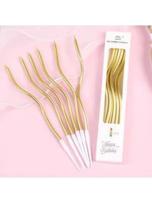6'lı Kıvrımlı Mum 15CM,SPİRAL Mum,kıvrık Mum