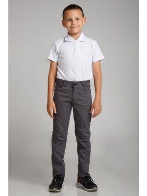 Spor Model Füme Likralı Canvas Okul Pantolon