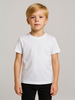 Çocuk Pamuklu Basic Kısa Kollu T-Shirt