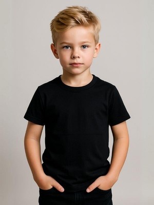 Çocuk Pamuklu Basic Kısa Kollu T-Shirt