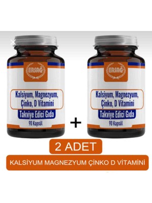 Ersağ Kalsiyum Magnezyum Çinko D Vitamini x 2 Adet