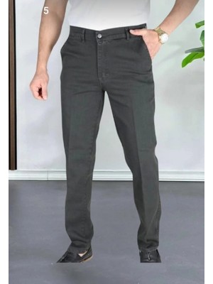 Klasik Kesim Siyah Likralı Erkek Yan Cepli Klasik Kot Pantolon Likralı Yuksek Bel