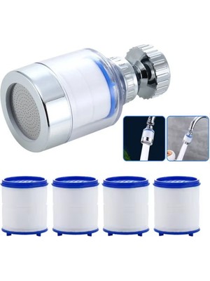 Musluk Başlığı Seti, 5 Adet Filtreli, 360° Döner Su Tasarruf Başlığı, Kireç Önleyici, Tazyikli Akış, Universal Uyumlu Musluk Aparatı, Filtreli Musluk Başlığı, Pas, Tortu, Kireç Önleyici,