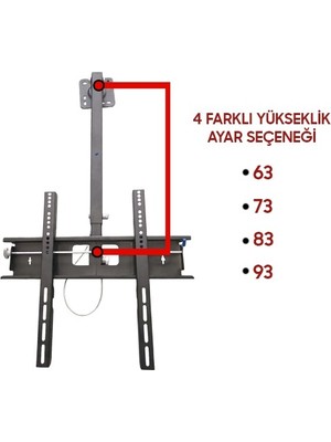 Onur  samsung 65" Inç - 165 Ekran Tv- Lcd-Led-Monitör Televizyon Hareketli Tavan Askı Aparatı 