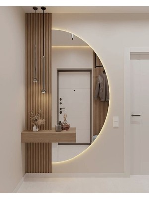 Cg Home LED Ayna, Yarımay Ayna, Dekoratif Ayna, Duvar Aynası, Konsol Aynası, Holl Aynası, Günışığı LED
