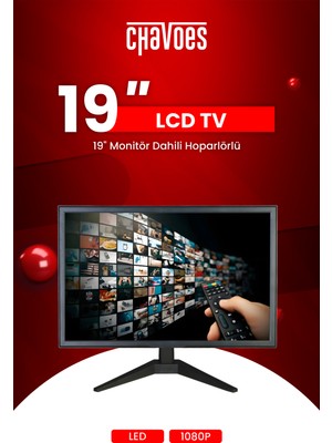 Chavoes 19 inç 49 Ekran Hoparlörlü Hd LCD Monitör 1920 x 1080 HD Çözünürlük Dahili Hoparlörlü  50 Hz Yenileme Hızı Eğlence İçin