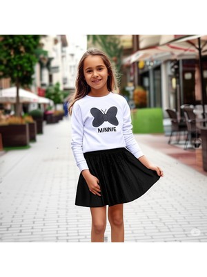 Some Lowe Kız Çocuk Alt Üst Takım Deri Etekli