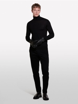 Sisley Sisley   Yün Karışımlı Slim Fit Kazak Erkek Siyah Kazak - 324A11BAS200A